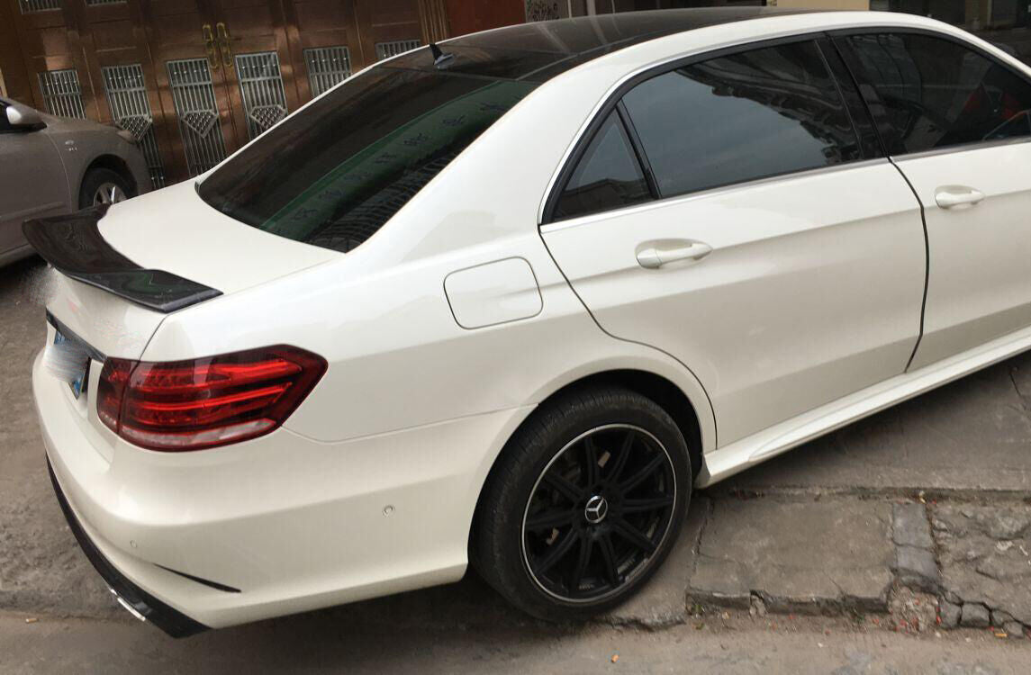 1Pc Black Rear Trunk Spoiler Lip For Benz W212 E250 E350 E500 Sedan 2010-2016