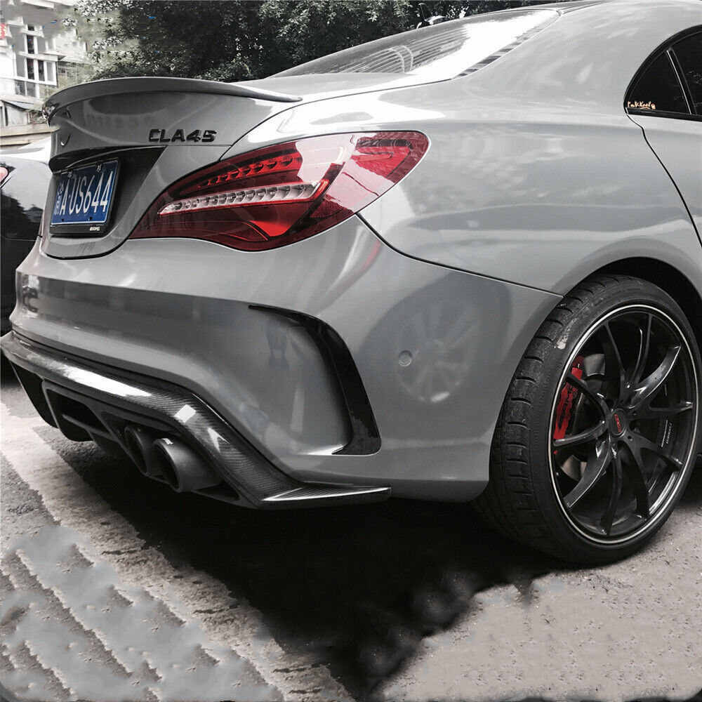 BLK Canard Air Vent Splitter Cover Trim For Benz W117 CLA250/200 Bumper CLA45