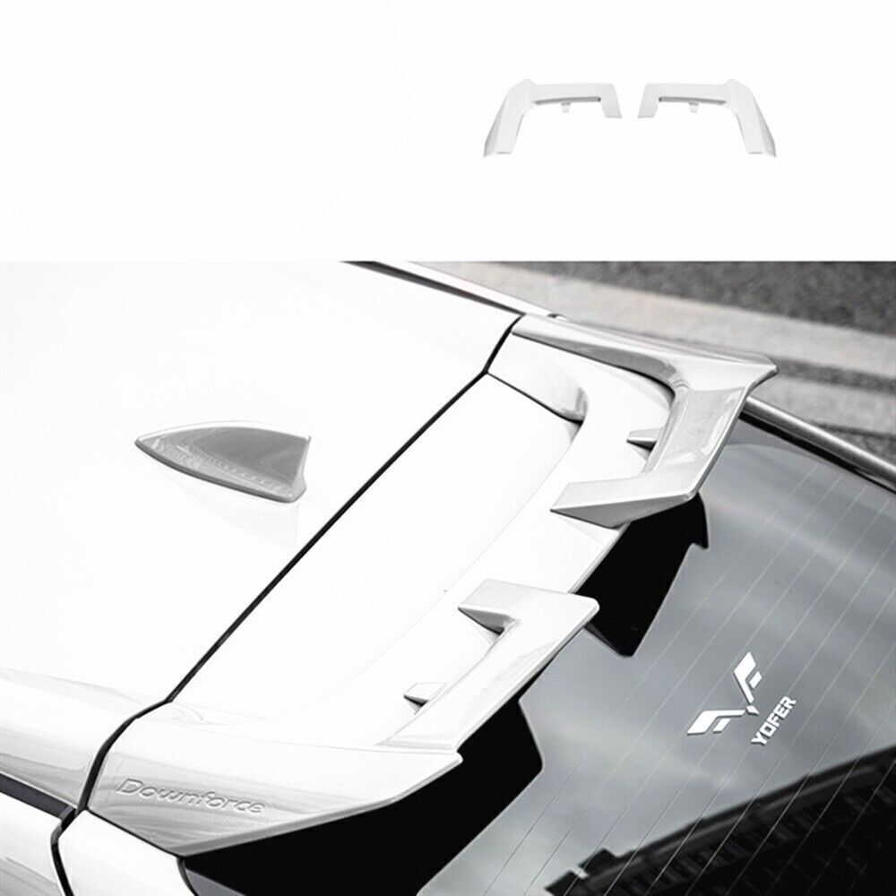 2x White Rear Roof Spoiler Wing Cover Trim For Honda Civic Hatchback 2020-21