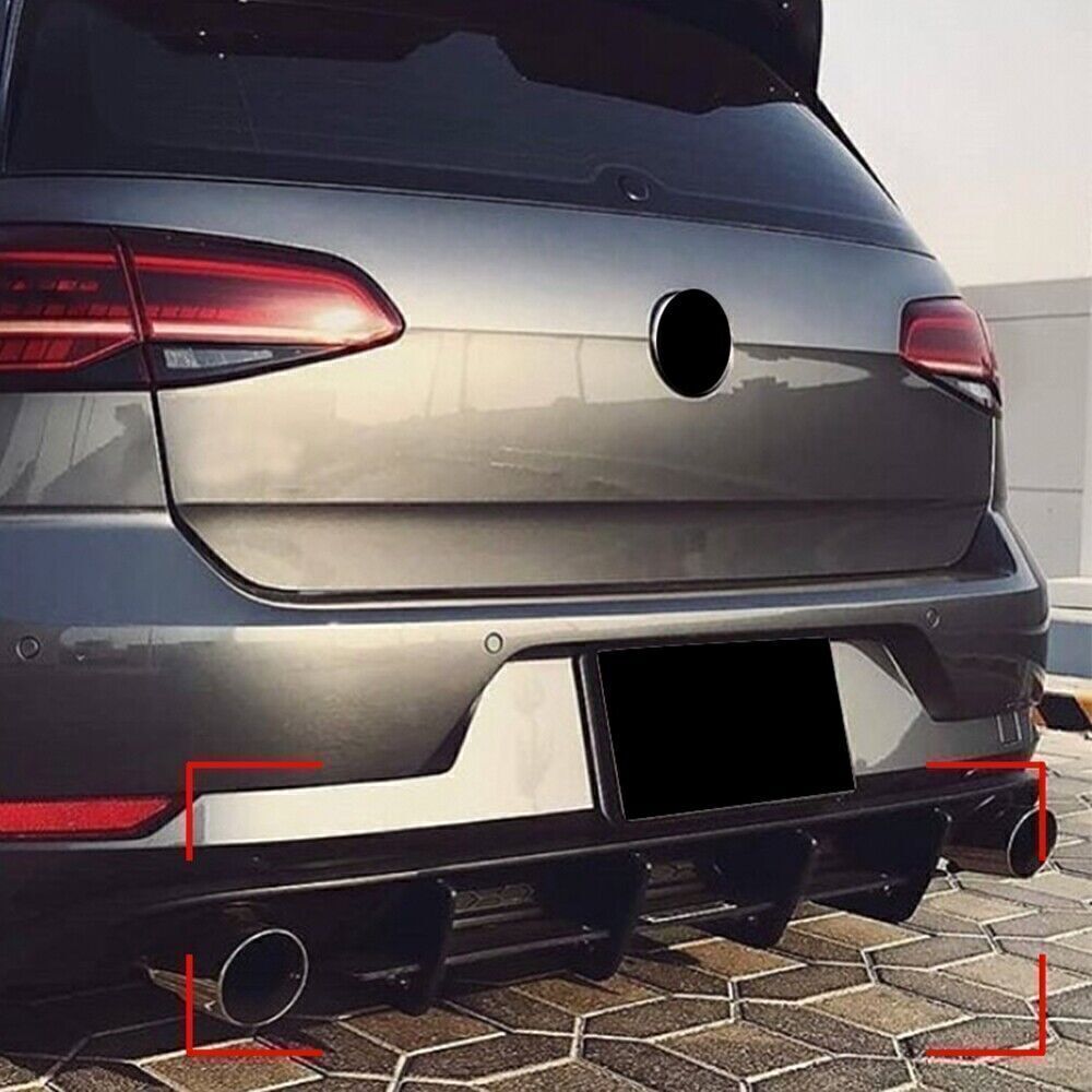 1Pc Black Car Rear Diffuser Lip Side Splitter Wing For Volkswagen Golf MK7.5 GTI