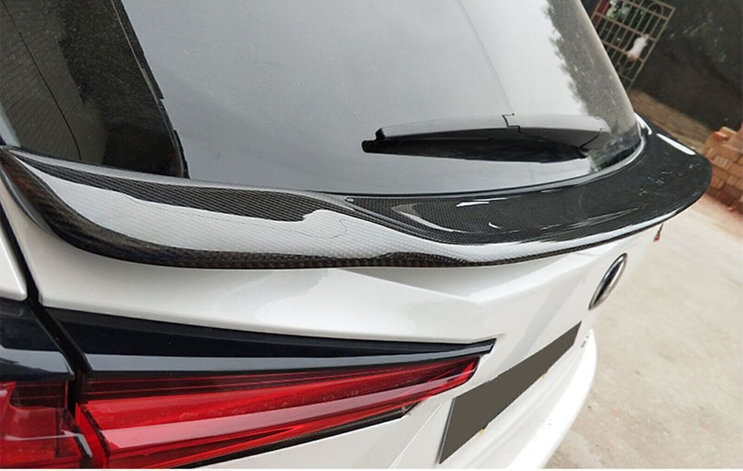 1x Carbon Fiber Rear Trunk Spoiler Wing For Lexus NX200 NX300 2015-2021 Black