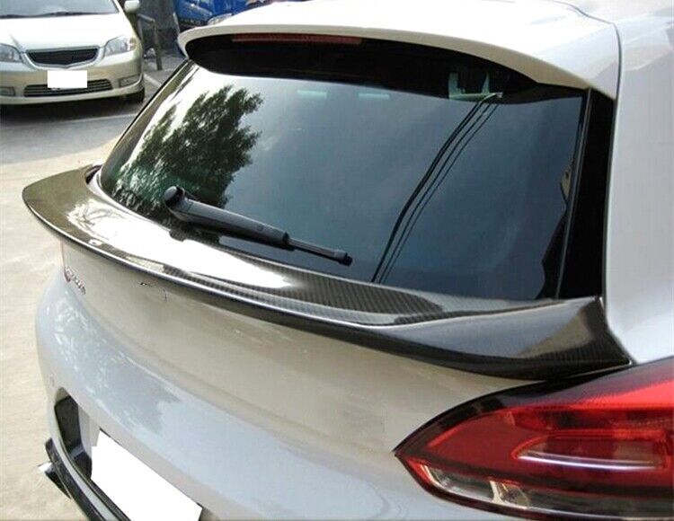 Car Rear Middle Spoiler Trunk Wing For Volkswagen Scirocco Carbon Fiber Black