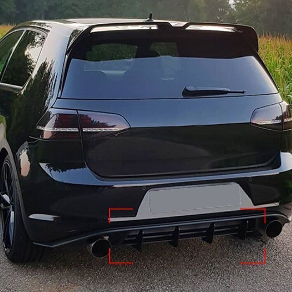 1Pc Black Car Rear Diffuser Lip Side Splitter Wing For Volkswagen Golf MK7.5 GTI