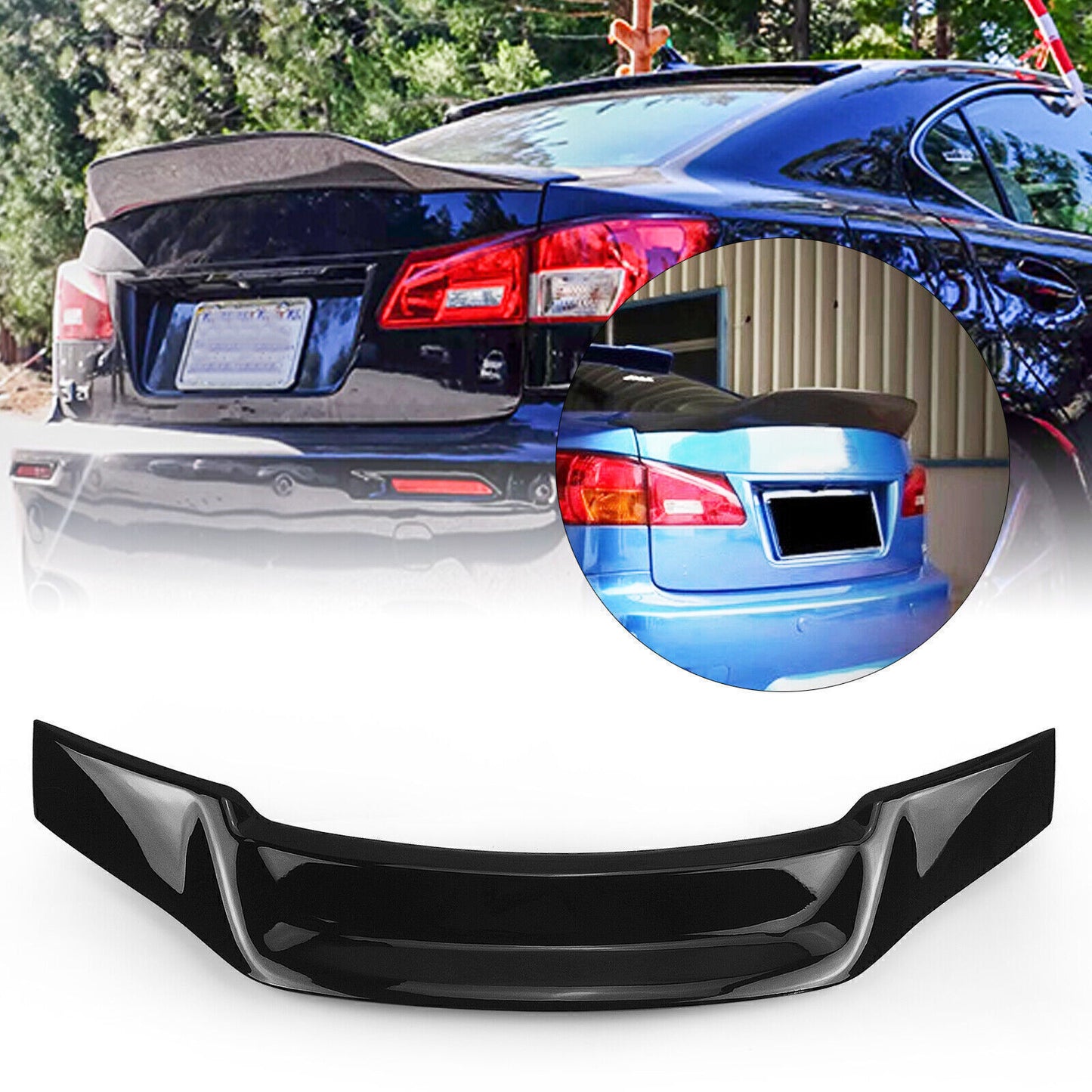1x Glossy Black Rear Trunk Spoiler Wing For LEXUS IS250 IS350 2006 2007-2013 ABS