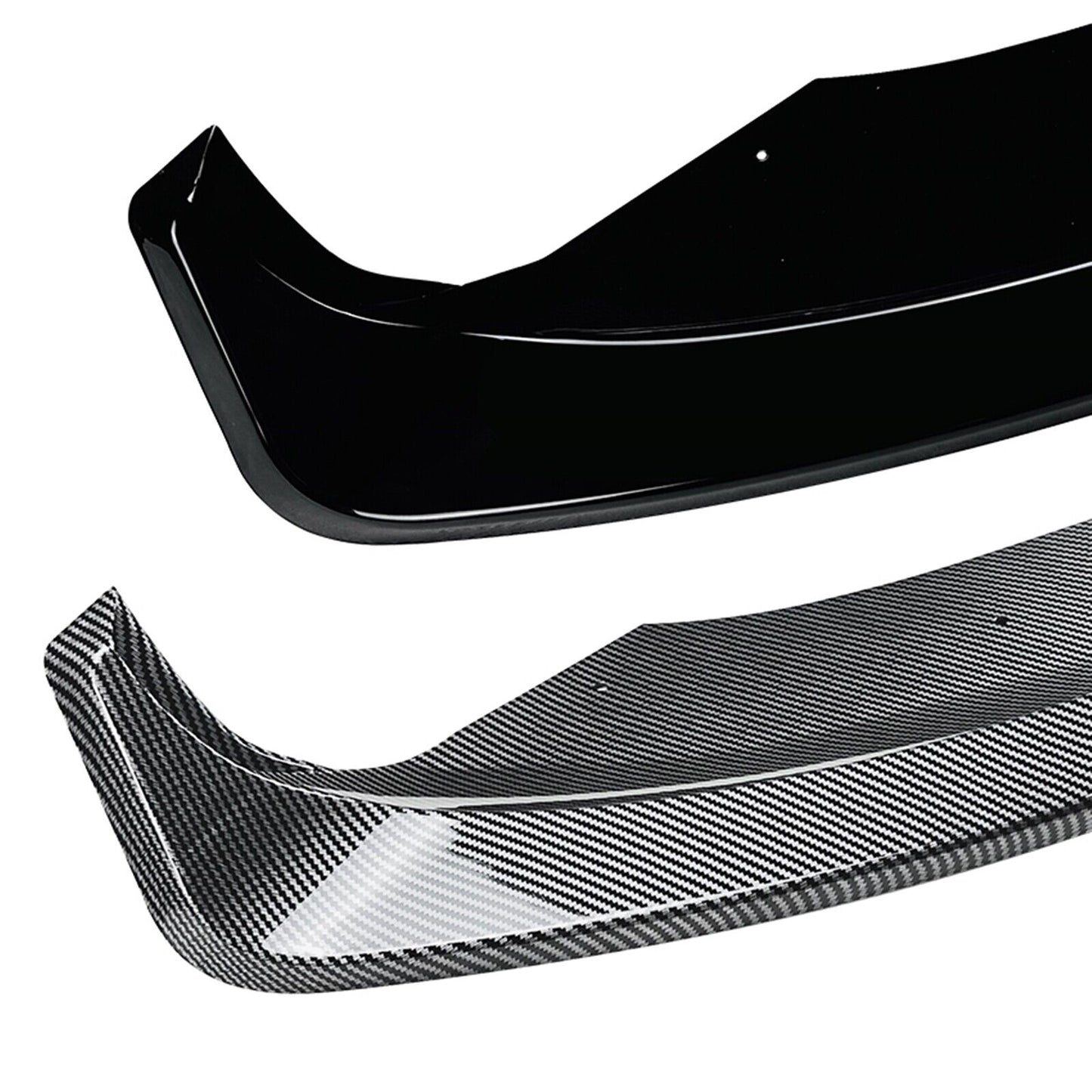 3Pcs Front Bumper Spoiler Lip For Ford Fiesta ST MK6 2012-2017 Carbon Fiber Look