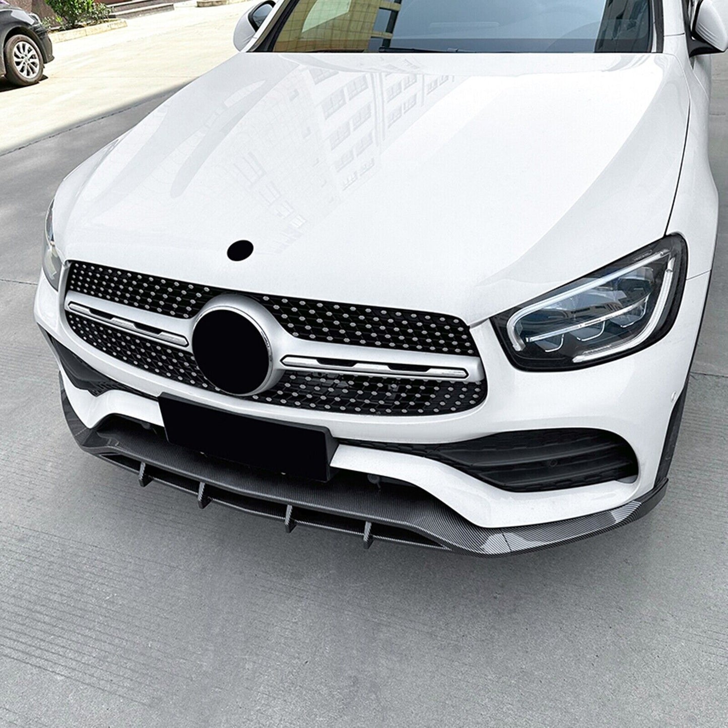 Front Bumper Spoiler Lip For Benz GLC Class X253 GLC200 2020-2022 AMG Carbon Fiber