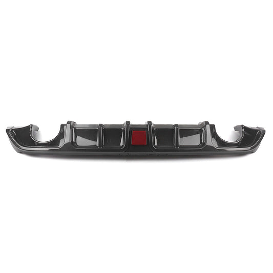 1Set Rear Bumper Diffuser Lip W/LED Light Carbon Look For Infiniti Q60 2017-2022