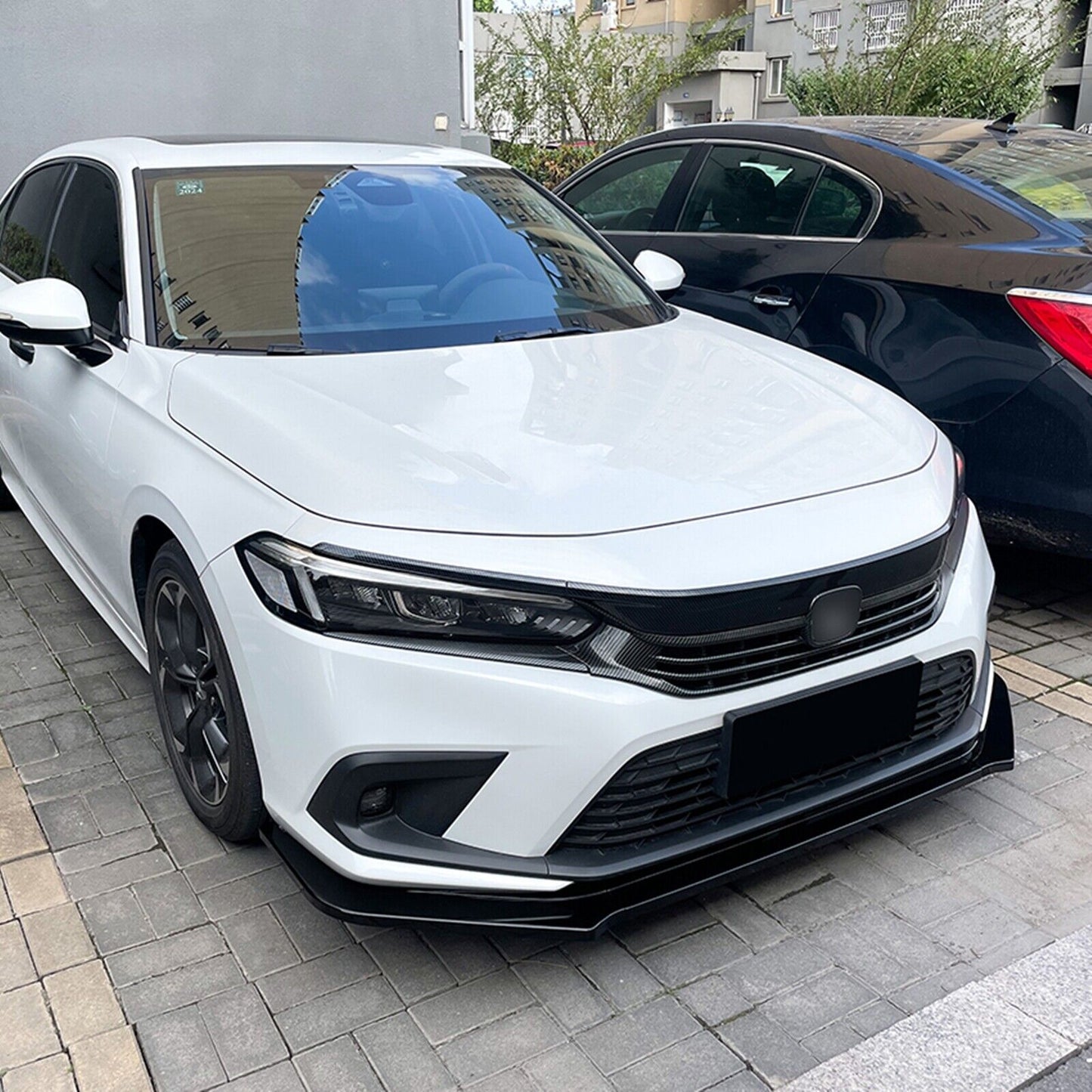 3Pcs Front Bumper Spoiler Lip For Honda Civic 11th All Models 2021-2024 Black