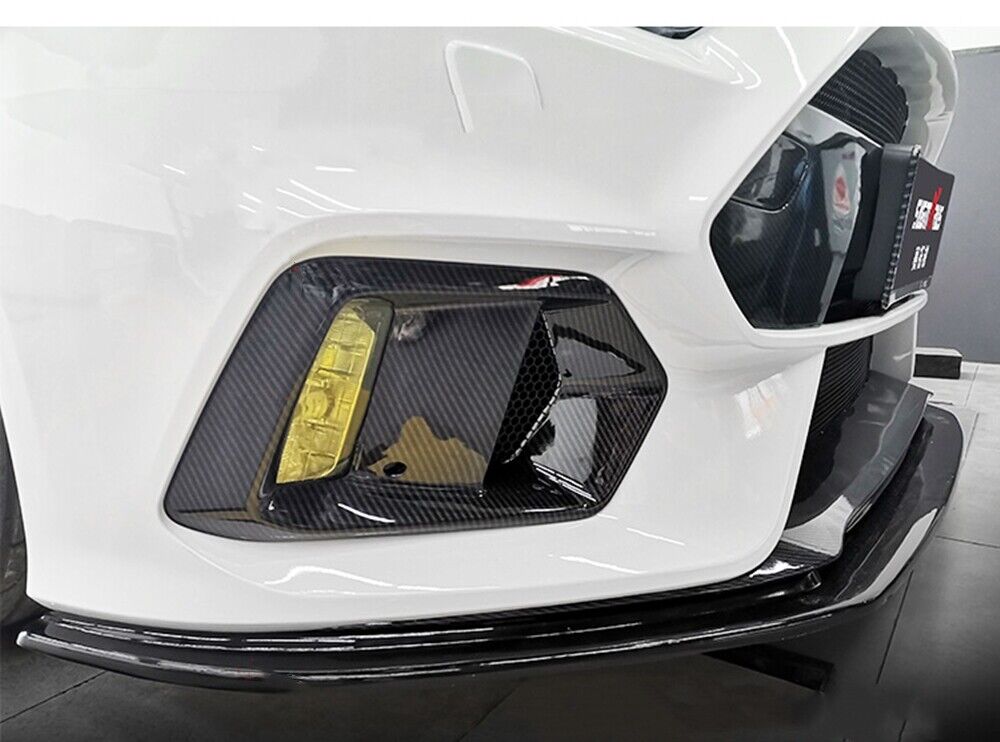 2x Car Front Fog Light Cover Carbon Fiber Look For Ford Focus RS 2015 2016-2018