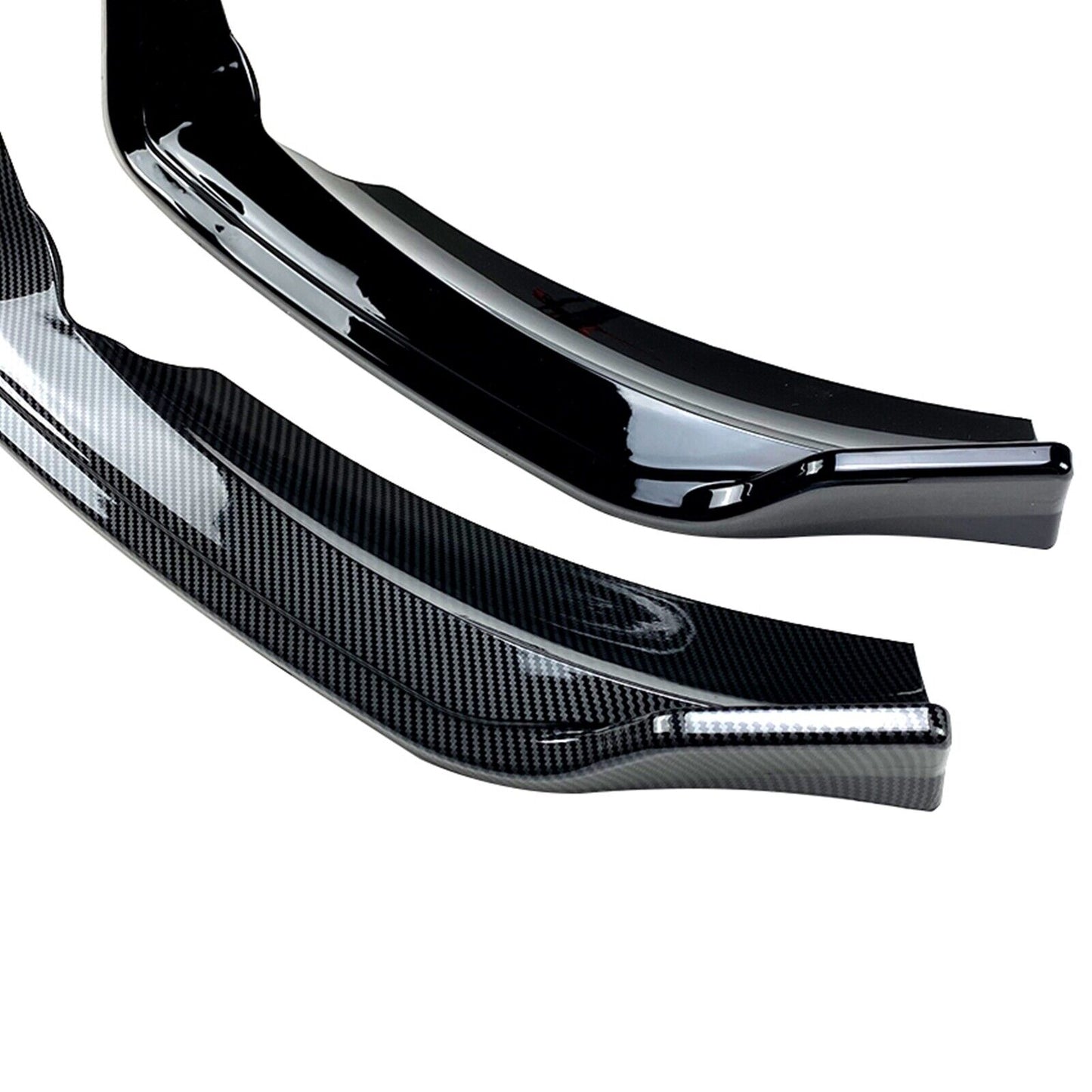 Front Bumper Spoiler Lip For Benz E-Class W213 E260 E300 AMG 2021-23 Gloss Black