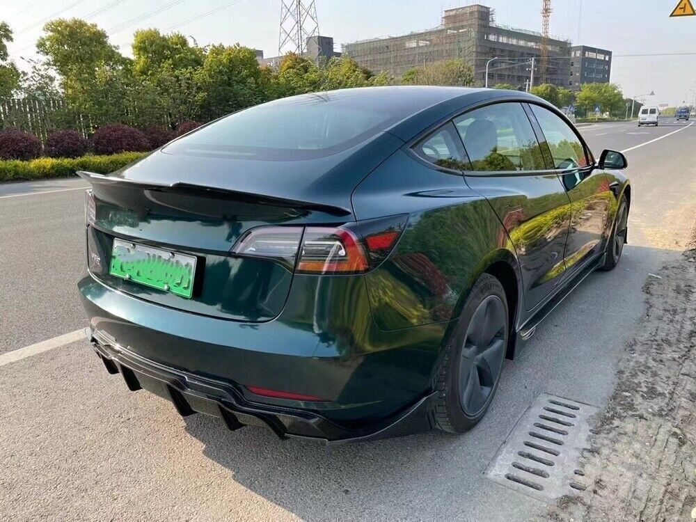 Carbon Fiber Car Rear Spoiler Trunk Lip Wing For Tesla Model 3 2017-2023 Sedan