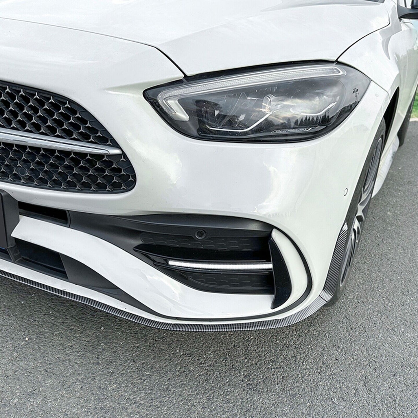 Front Bumper Spoiler Lip For Benz C Class W206 S206 C200 C260 C43 AMG 2022-2024