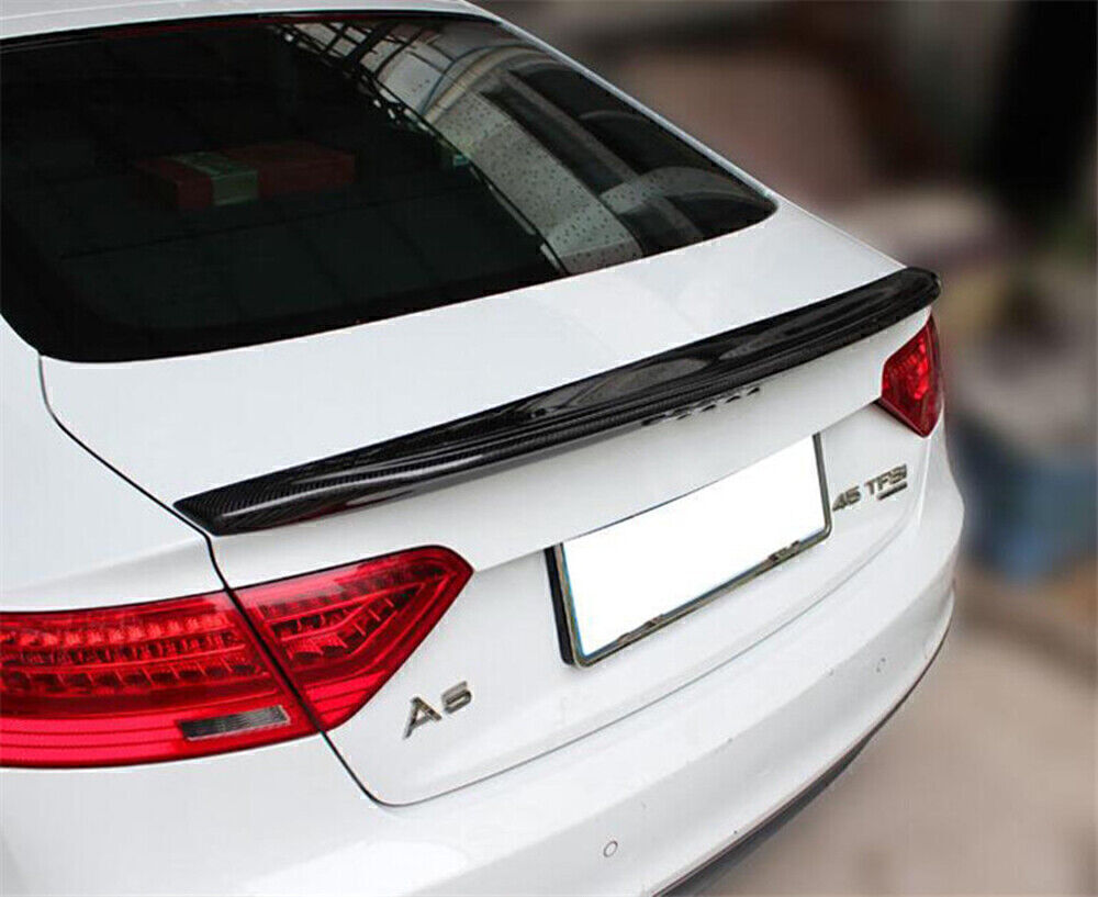 1x Carbon Fiber Black Car Rear Trunk Spoiler Wing Lip For AUDI S5 RS5 2009-2016