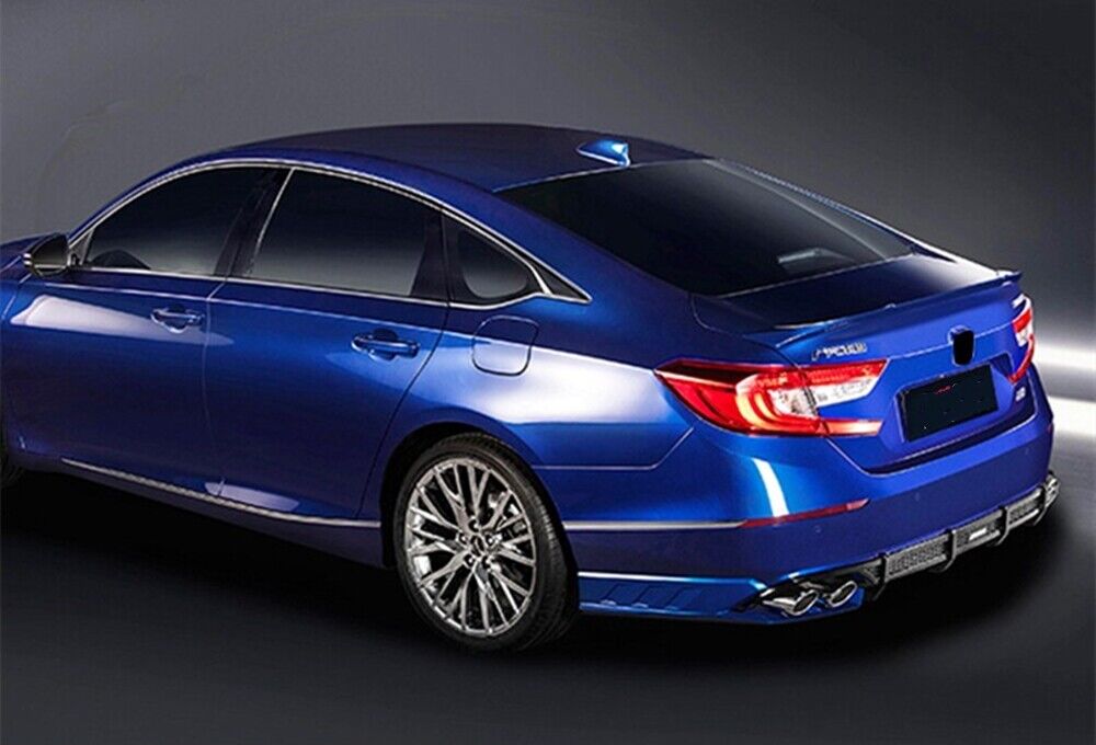 1Set Rear Diffuser+Exhaust Pipe+Blue Side Cover Trim Lip For Honda Accord 18-21