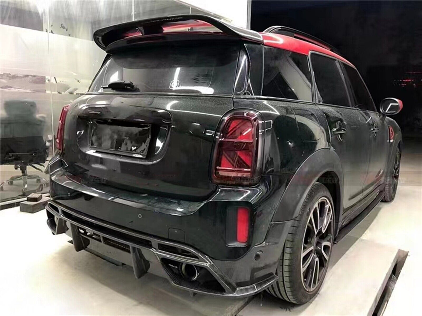BLK Rear Trunk Spoiler Lip Wing For Mini Cooper Countryman F60 JCW Carbon Fiber