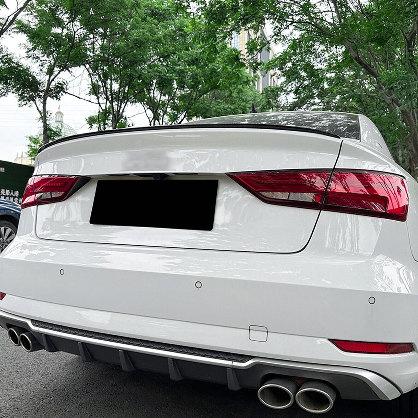 Rear Trunk Spoiler Lip Wing S Style For Audi A3 S3 8V Sedan 2014 2015-2020 Black