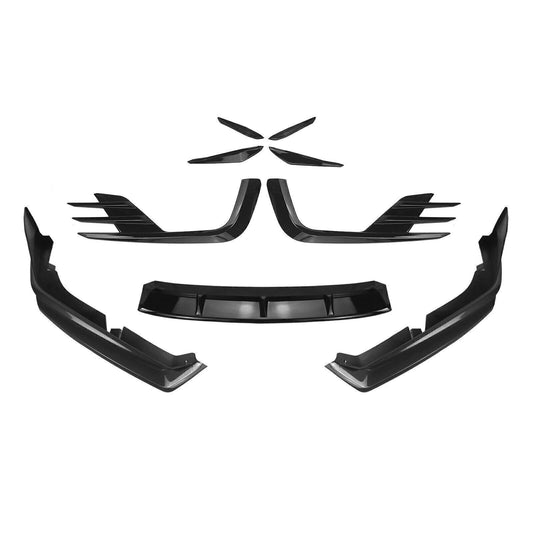 Black Side Splitter Front Spoiler Air Vent Light Trim For Honda Accord 2021-2022