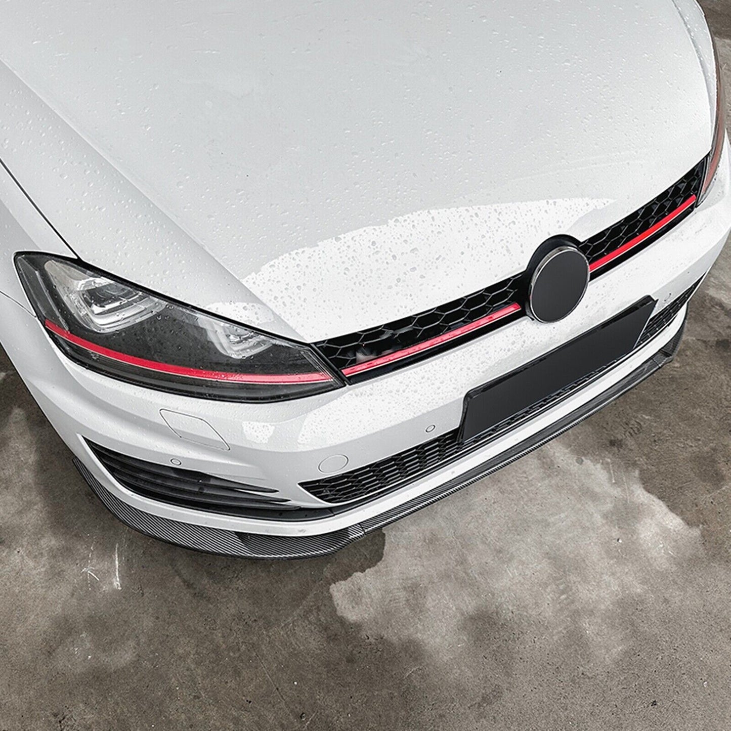 Front Bumper Spoiler Lip For VW Golf 7 MK7 GTI R Rline 2013-16 Carbon Fiber Look