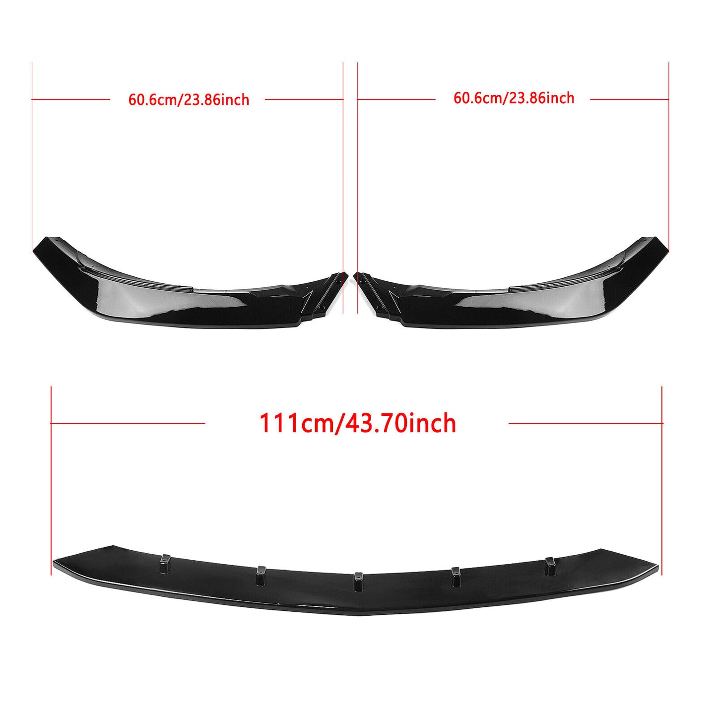 Front Bumper Spoiler Lip For Benz A Class W176 A200 A250 A45 AMG 2015-2018 Black