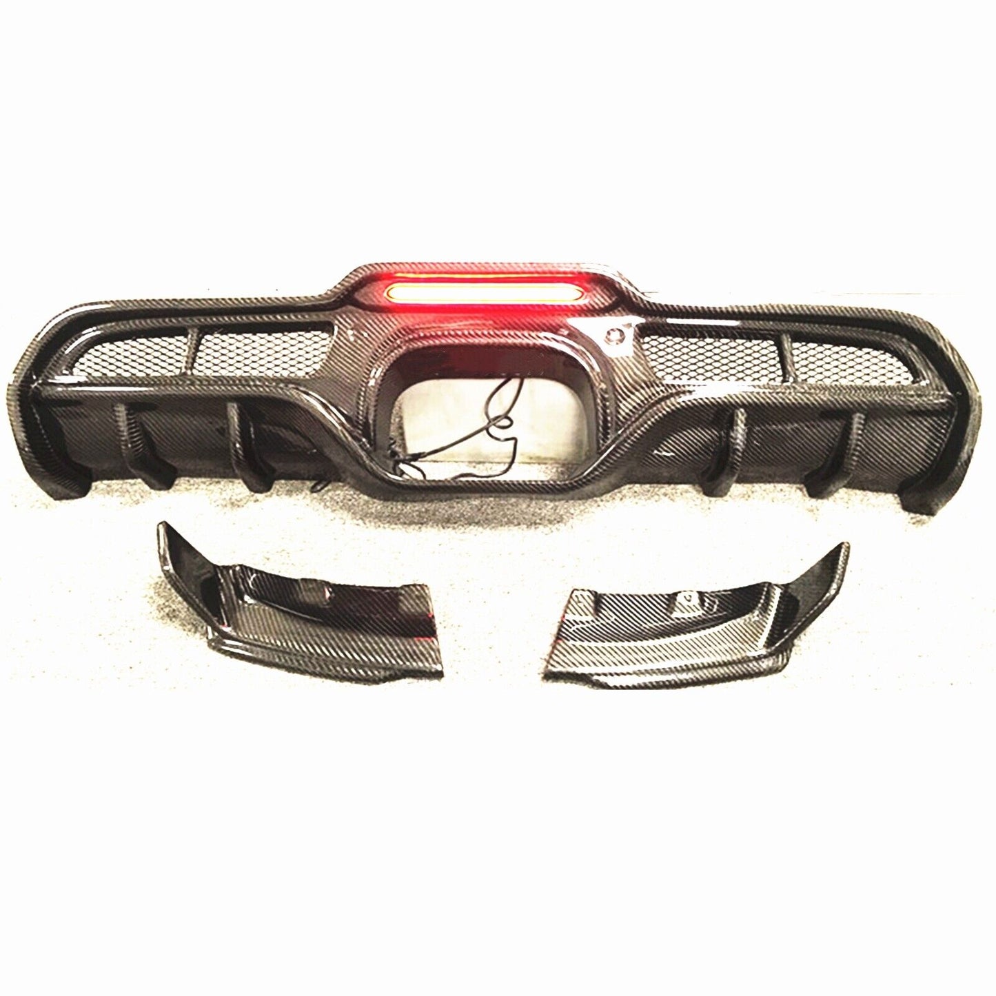 Rear Bumper Diffuser Lip W/ Light Kit For Mini Cooper S F54 F55 F56 Carbon Fiber