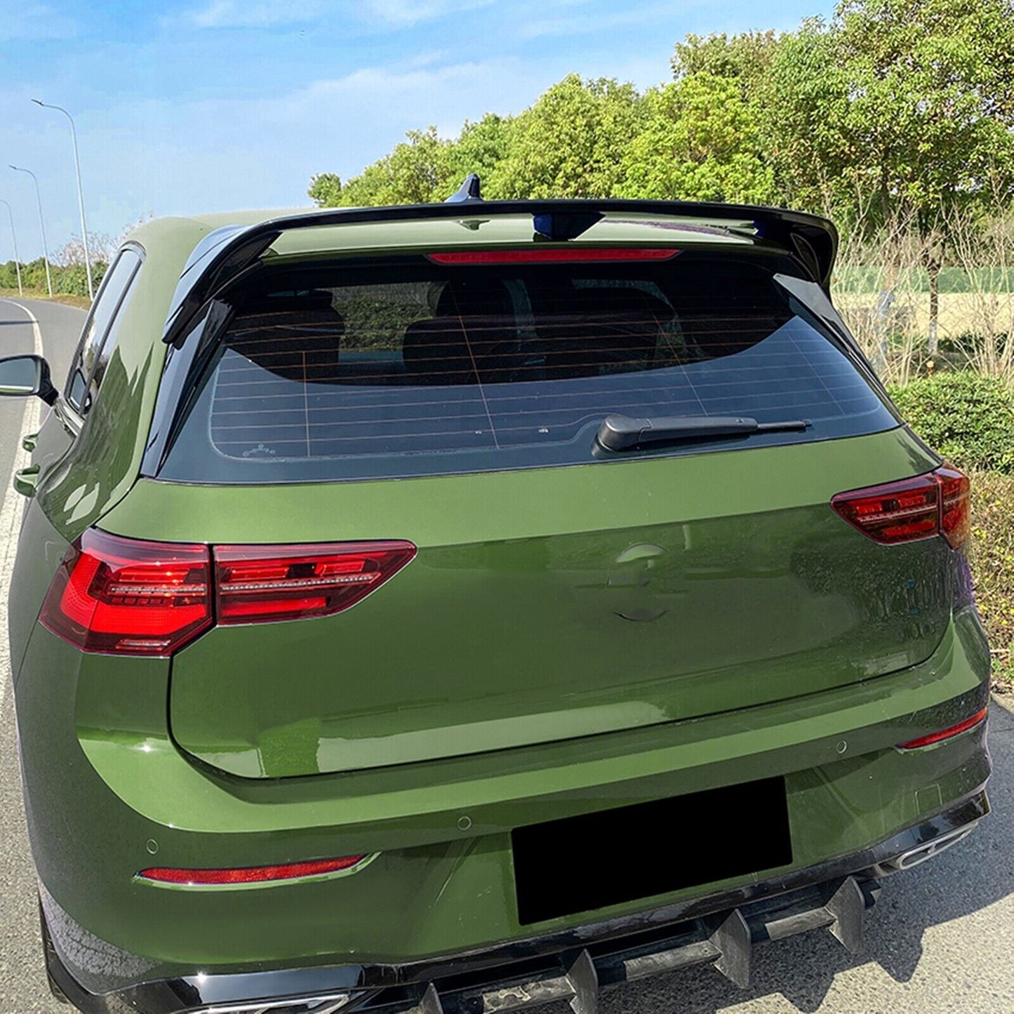 Car Rear Trunk Spoiler Wing For VW Golf MK8 20-23 GTD GTE GTI R Hatchback Black