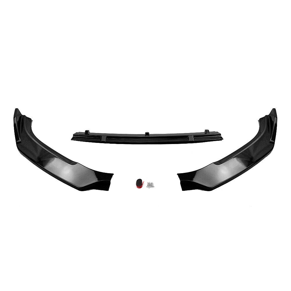 Carbon Look Front Bumper Spoiler Splitter Lip For Mazda 3 Axela Sedan 2014-2018
