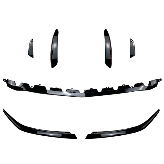 1Set Black Front Spoiler Cover Trim For Benz W177 A180 A35 AMG 2019 2020-2024