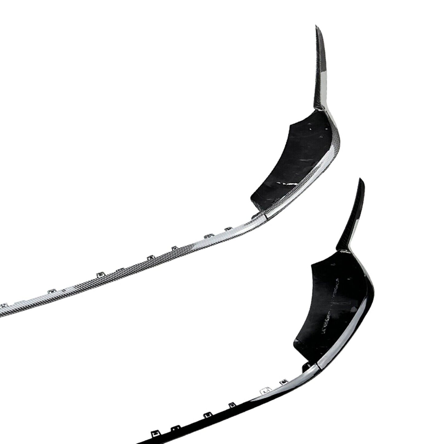 Black Front Bumper Spoiler Lip Kit For Benz C Class W206 C200 C43 AMG 2022-2024