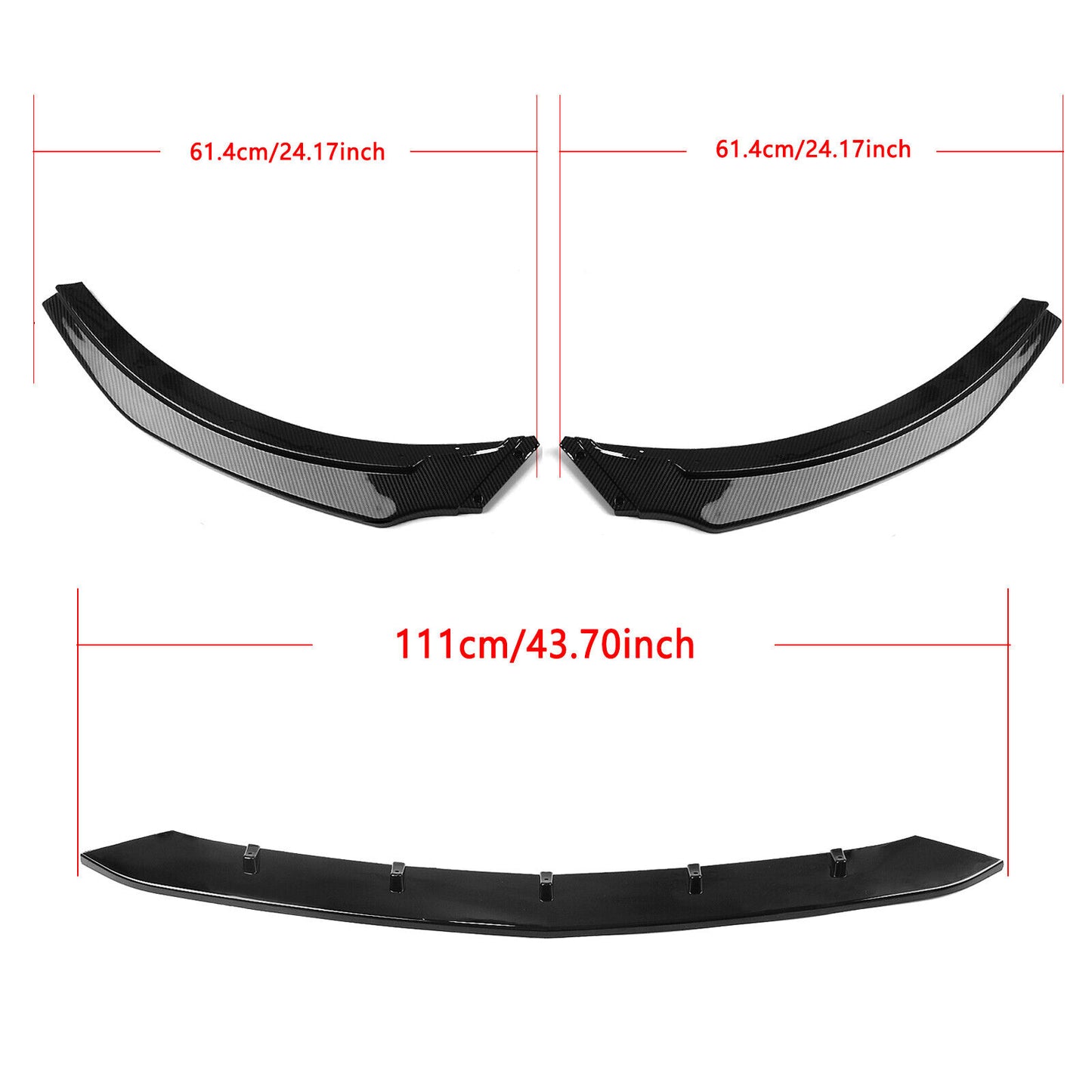 Car Front Bumper Spoiler Lip For Benz CLA Class W117 2017-2019 Sport Carbon Look
