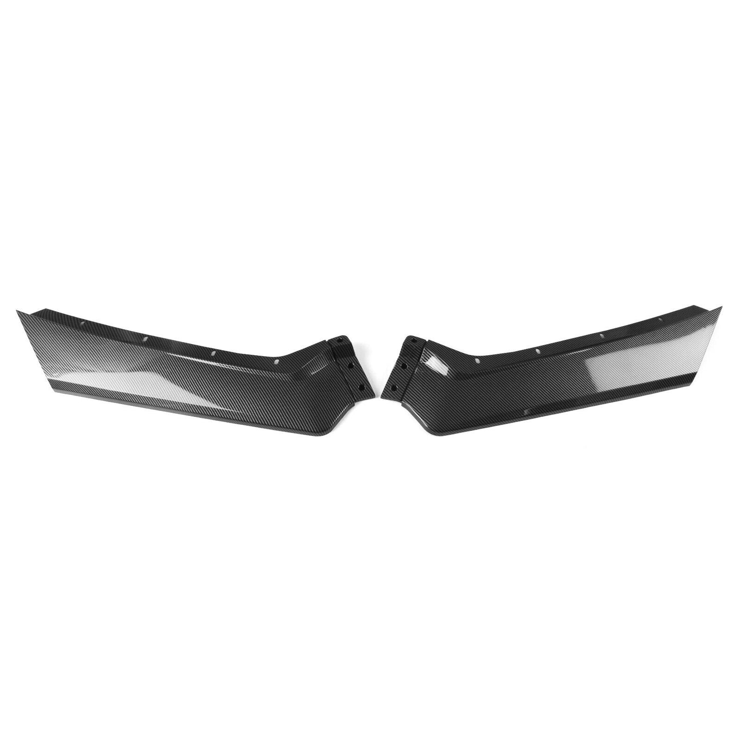Front Bumper Spoiler Lip For Chevrolet Corvette C8 2020-2024 Carbon Fiber Look