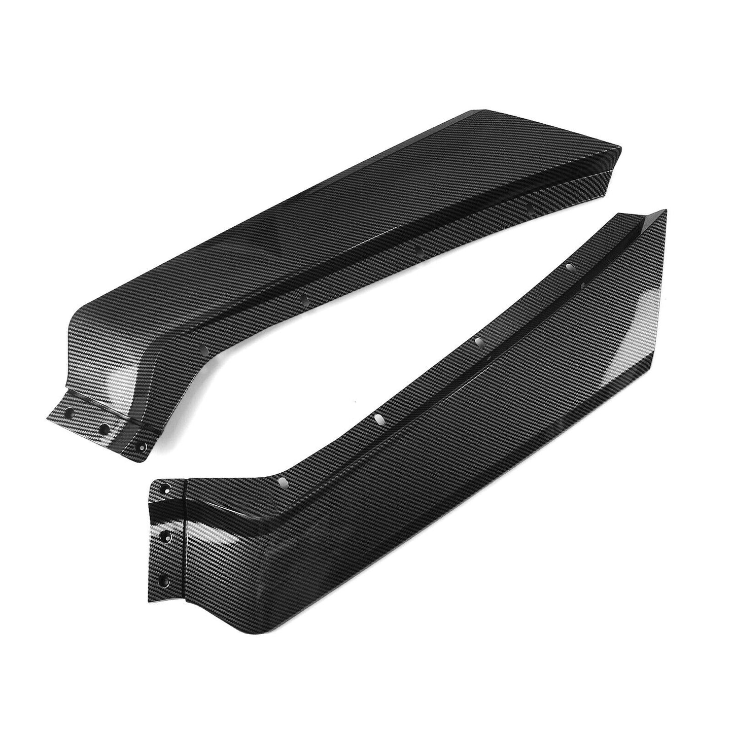 Front Bumper Spoiler Lip For Chevrolet Corvette C8 2020-2024 Carbon Fiber Look