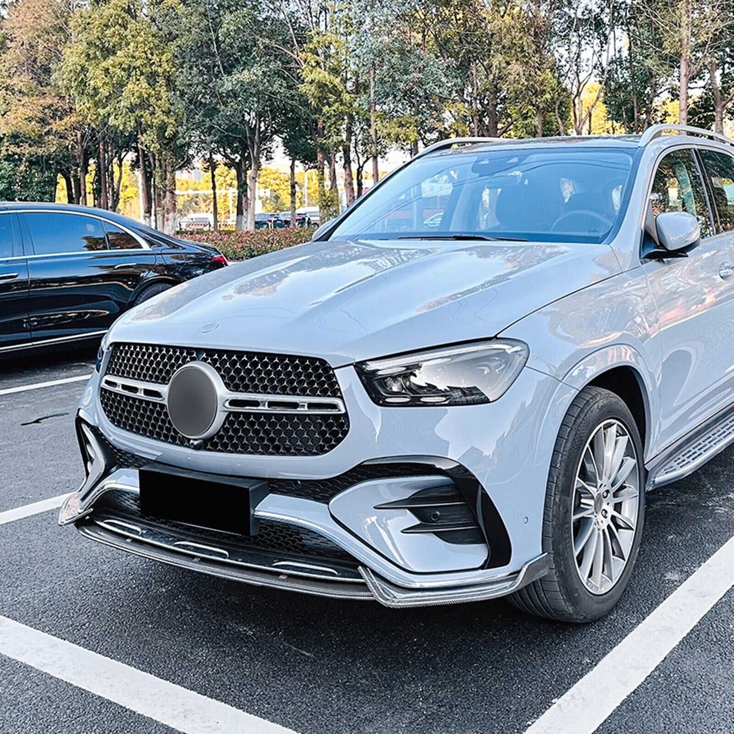 Front Bumper Splitter Lip For Benz GLE Class Coupe W167 C167 2024+ AMG Carbon Fiber