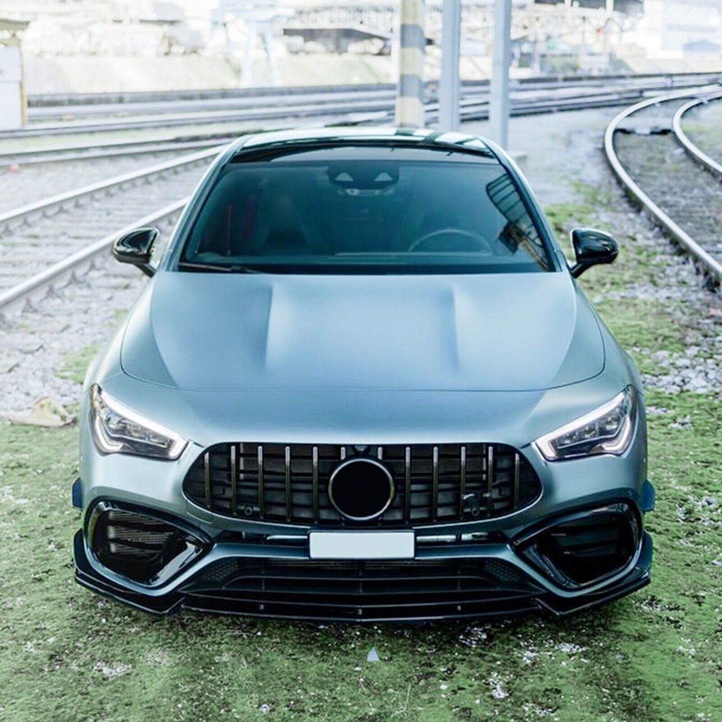 Gloss Black Front Bumper Spoiler Lip Kit For Benz CLA C118 CLA45 AMG 2019-2023