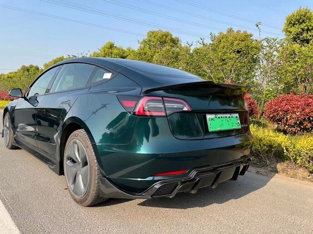 Carbon Fiber Car Rear Spoiler Trunk Lip Wing For Tesla Model 3 2017-2023 Sedan