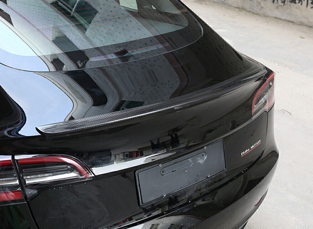 Carbon Fiber Rear Spoiler Trunk Wing Lip For Tesla Model 3 2017-2023 YG Gloss