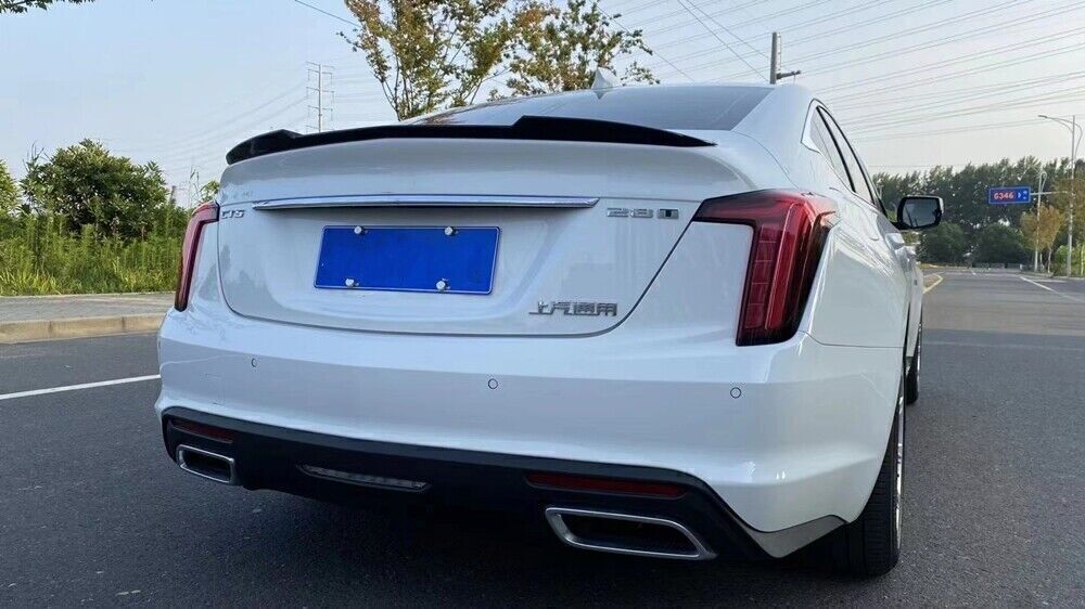 1Pc Car Rear Upper Spoiler Wing Lip Kit Black For Cadillac CT5 2019 2020-2021