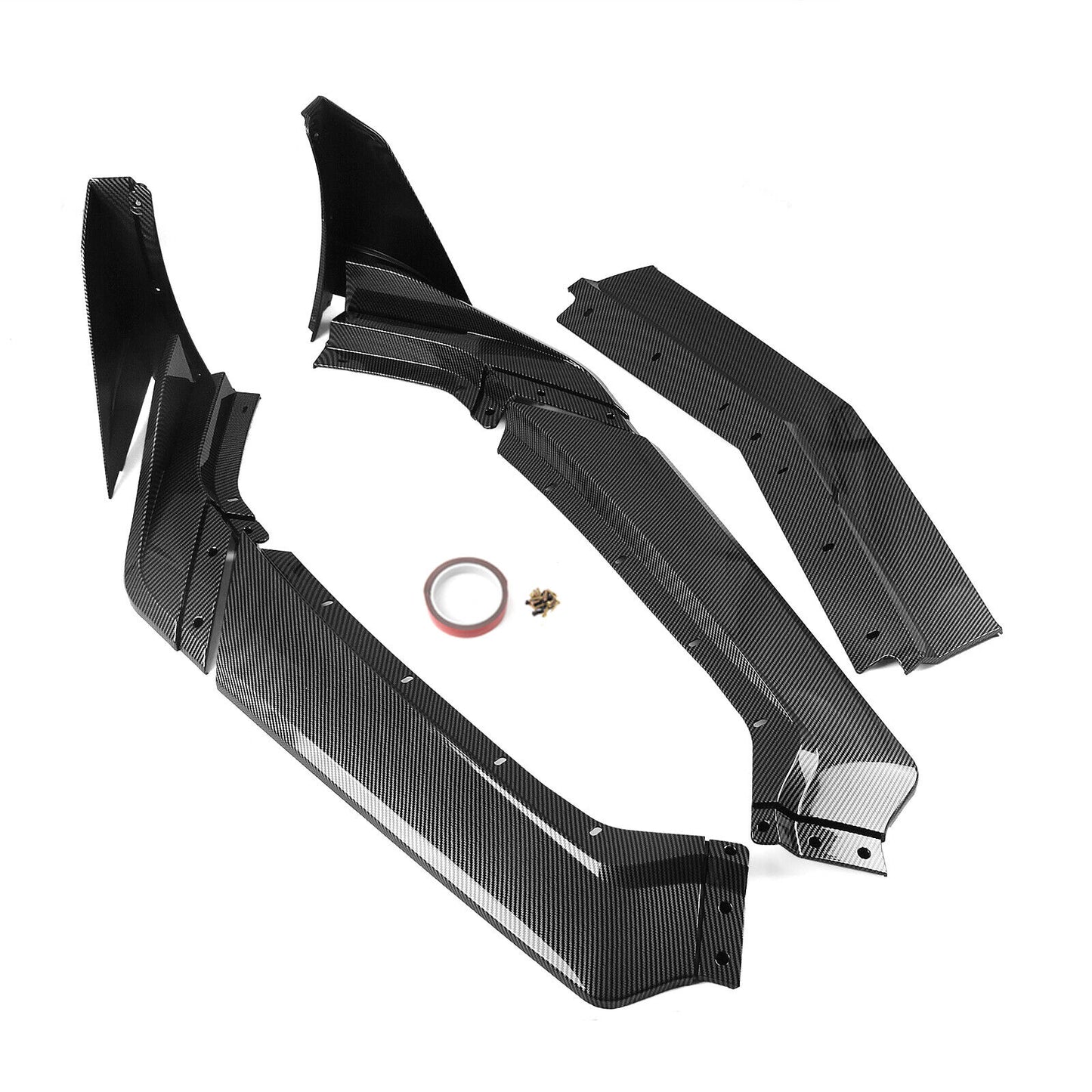 Front Bumper Spoiler Lip For Chevrolet Corvette C8 2020-2024 Carbon Fiber Look