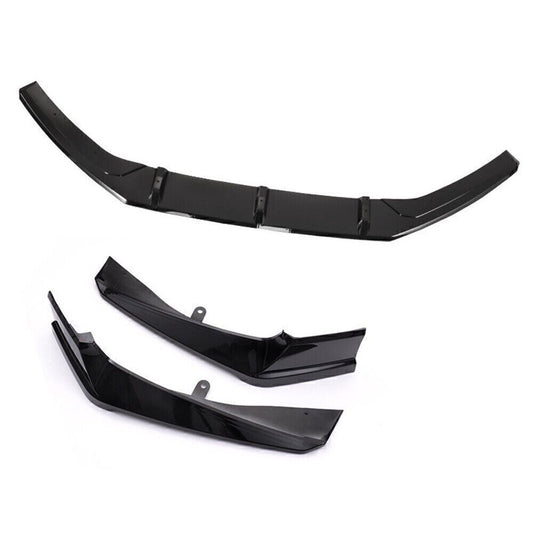 1Set Black Front Bumper Spoiler Rear Side Cover Lip Kit For Honda Accord 18-20