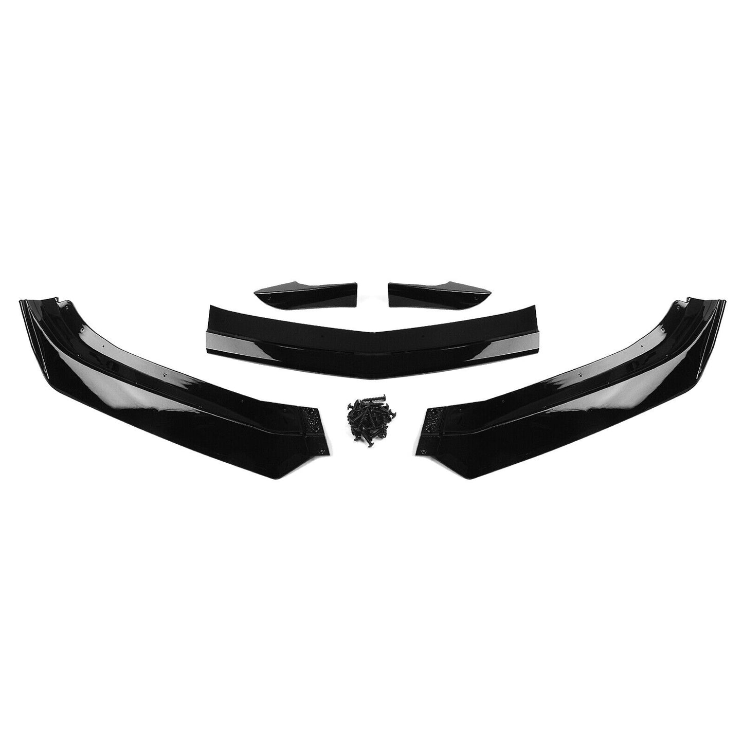 5Pcs Front Bumper Spoiler Lip Kit For Chevy Camaro 2016 2017-2022 Glossy Black