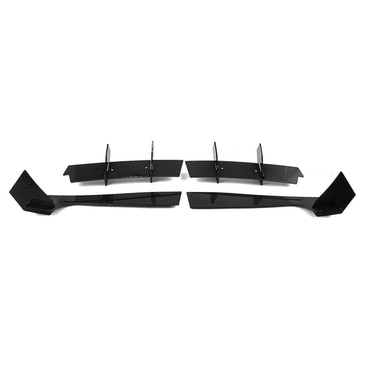 1Set Rear Bumper Diffuser Lip Kit For Ford Mustang 2015-2021 Carbon Fiber Look