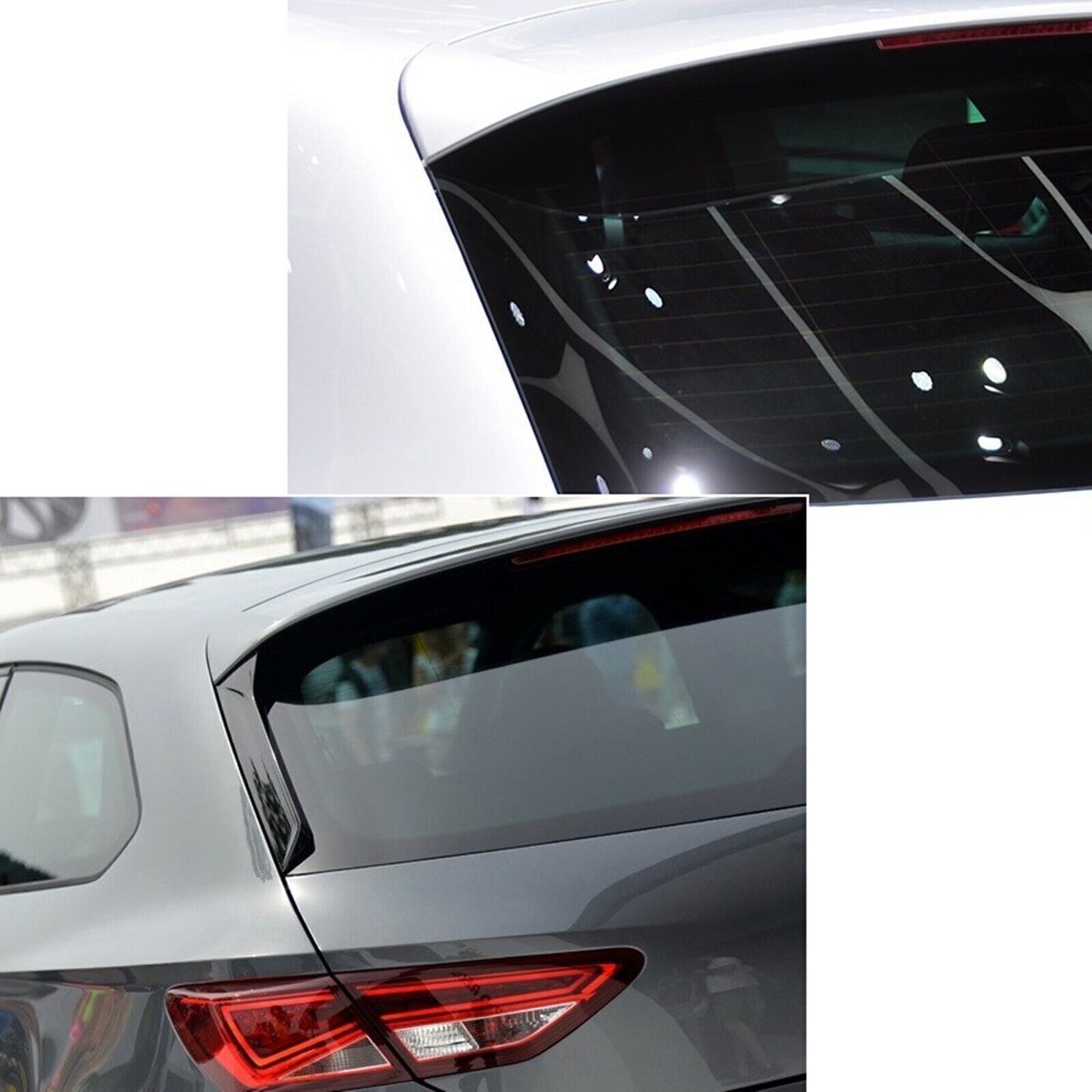 Glossy Black Rear Side Spoiler Wing Kit For Seat Leon FR MK3 MK3.5 2013-2021