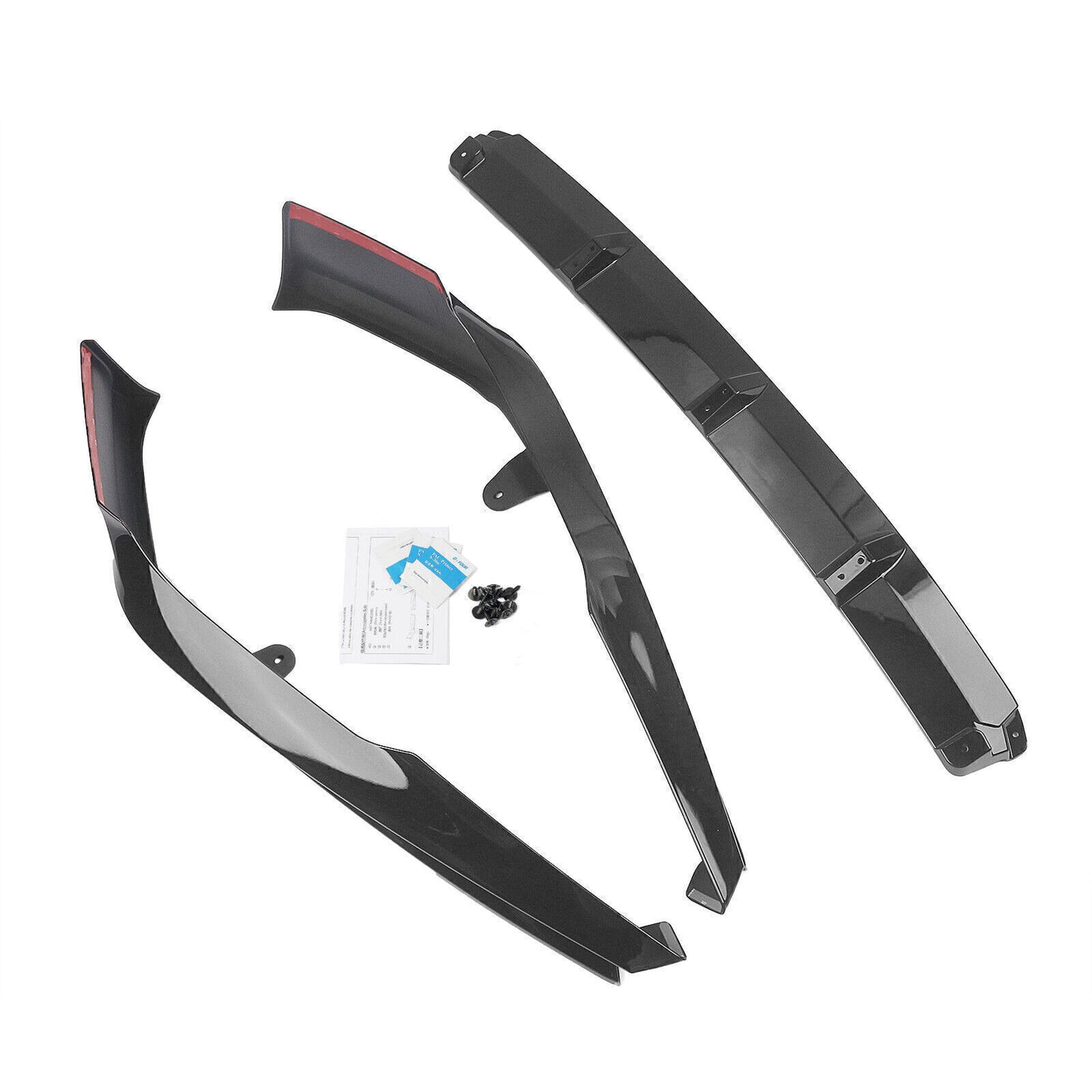 3Pcs Front Bumper Spoiler Lip Side Cover For Honda Accord 2021-22 AKASAKA Black