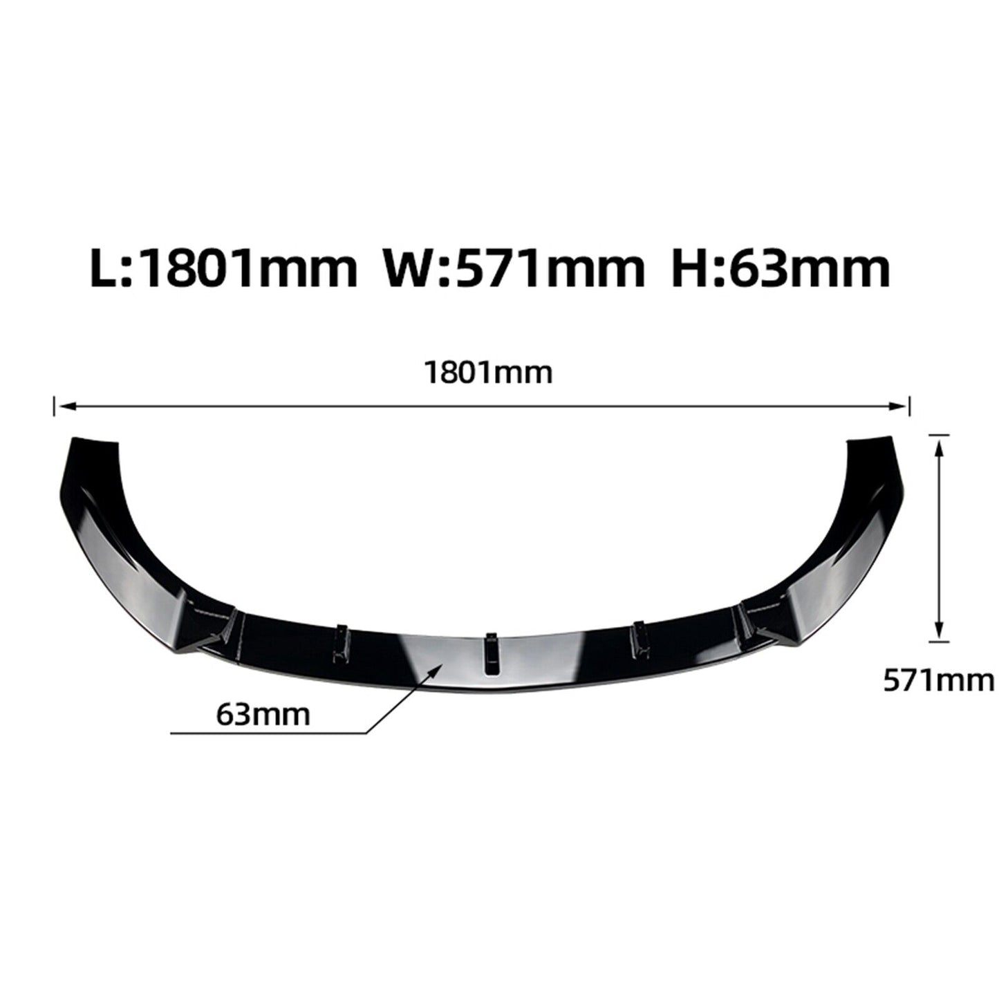 Gloss Black Front Bumper Spoiler Lip Kit For Benz CLA C118 CLA45 AMG 2019-2023