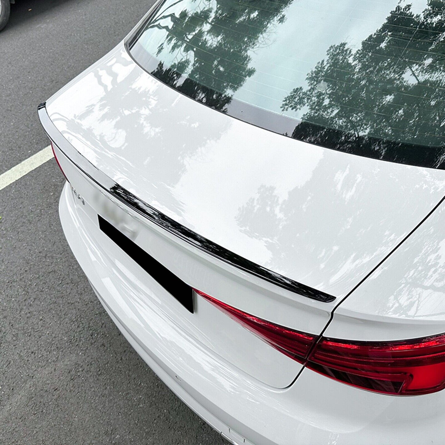 Rear Trunk Spoiler Lip Wing S Style For Audi A3 S3 8V Sedan 2014 2015-2020 Black