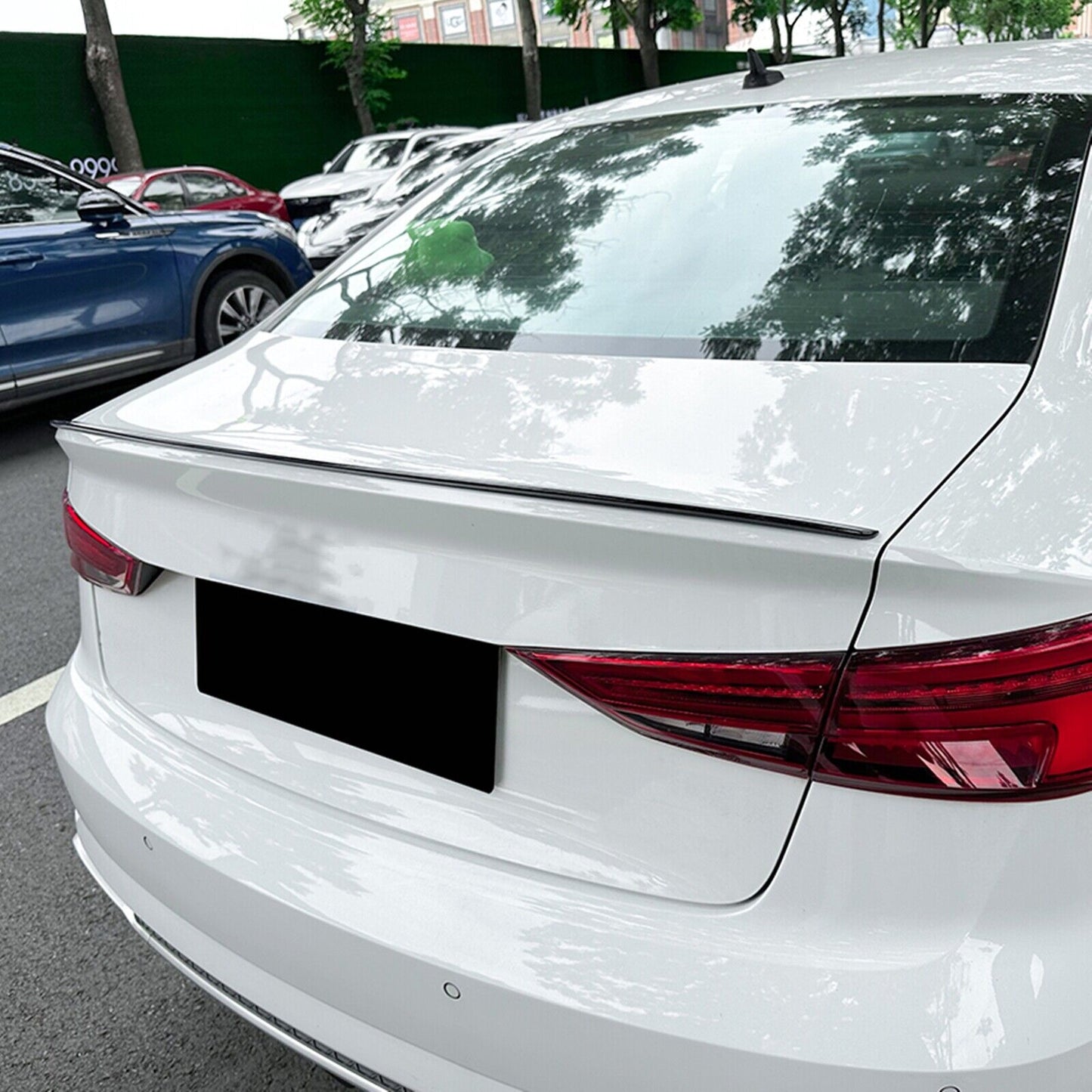 Rear Trunk Spoiler Lip Wing S Style For Audi A3 S3 8V Sedan 2014 2015-2020 Black