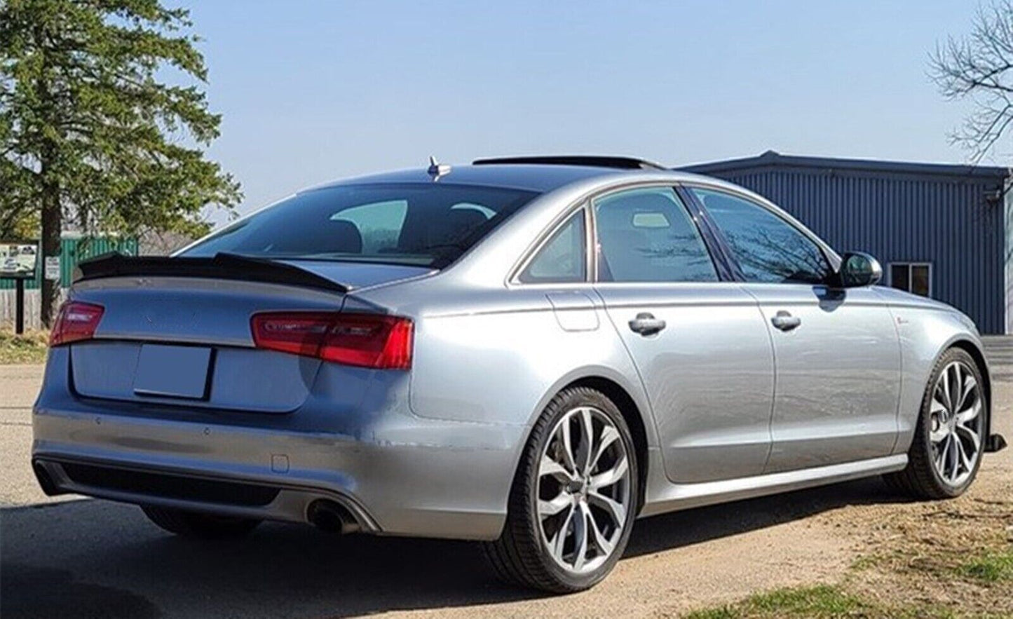 Carbon Fiber Rear Trunk Spoiler Wing Lip Set For Audi A6 C7 Sedan 2012-2018 PSM