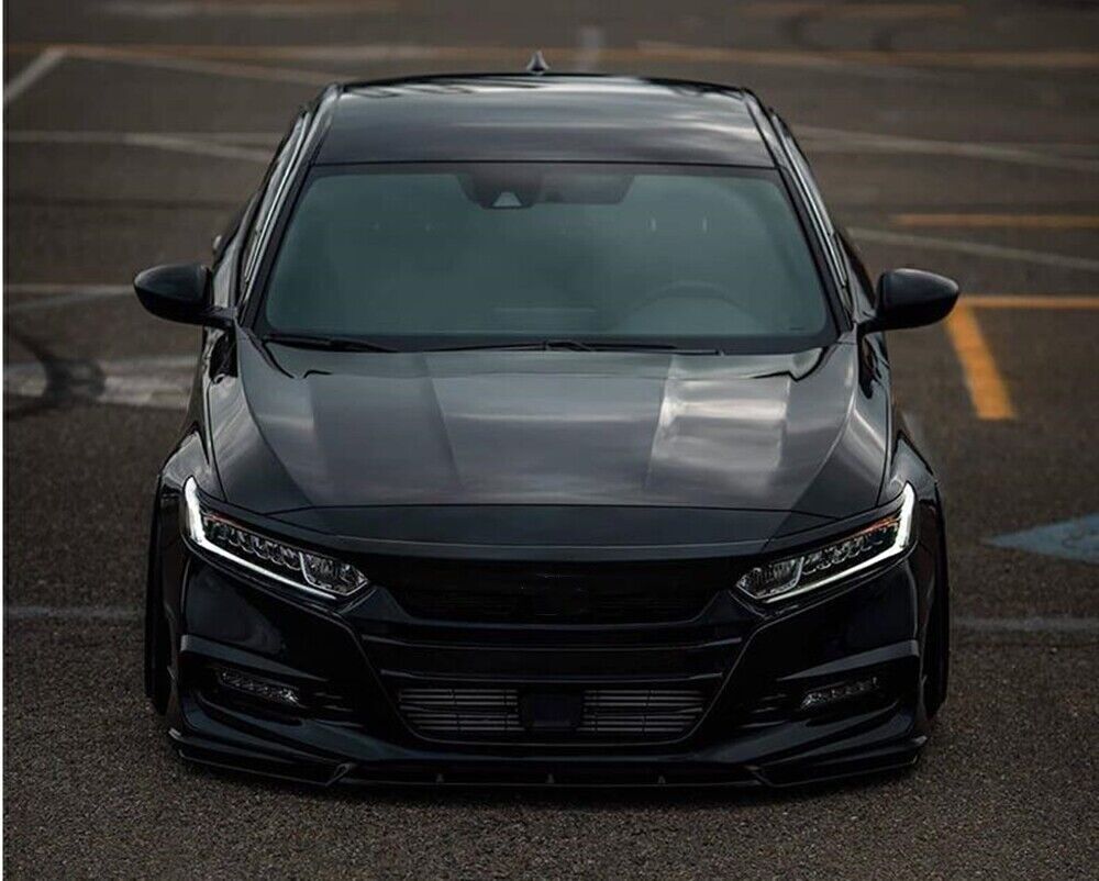 Black Front Car Bumper Spoiler Splitter Kit For Honda Accord 10th Gen 2018-2020