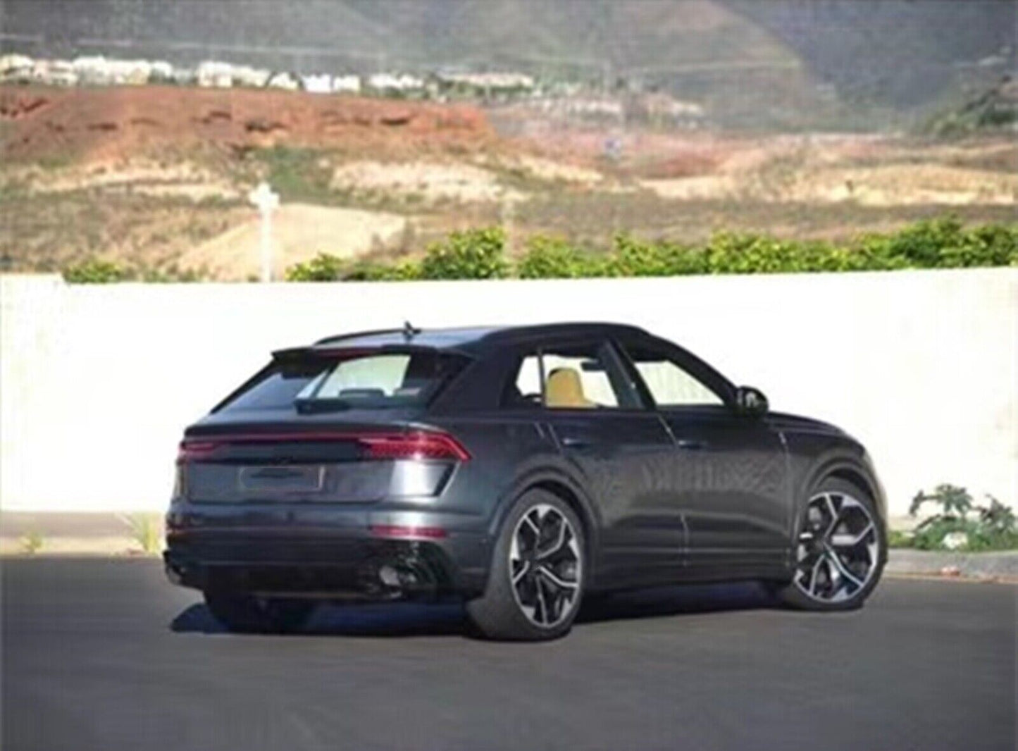 1Set Rear Trunk Spoiler Lip Wing Carbon Fiber Look For Audi Q8 2019-2022 4Door