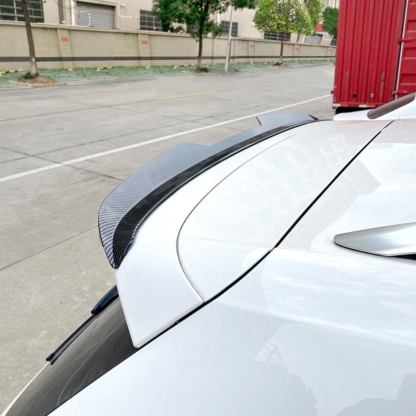 Gloss Black Rear Trunk Spoiler Lip Wing Kit For Volkswagen Tiguan R-Line 2017-23