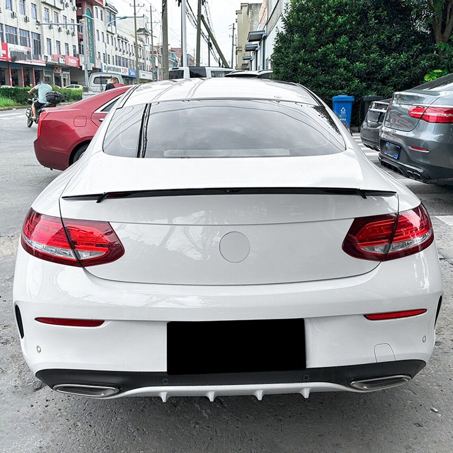Car Rear Trunk Spoiler Wing For Benz C Class Coupe C205 C200 AMG 2015-2021 Black